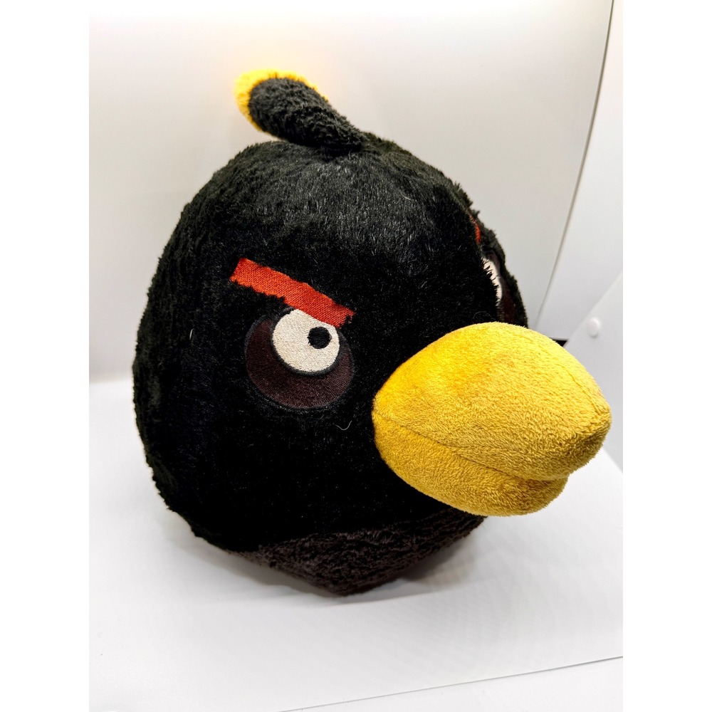 Angry Birds Bomb Black Bird Plush Stuffed Animal Large 11 Inch Rovio Toy - Picture 2 of 13